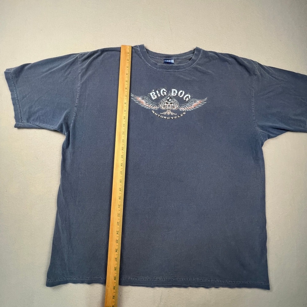 Big Dog Motorcycles T-Shirt Mens XXL Blue Skull 8-Ball Greensboro NC Biker Tee - Picture 12 of 14